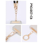 Phone Tether Tab ×1,Spring Ring ×1,Metal Patch,Universal Phone Lanyard Patch Without Adhesive,Phone Strap Replacement Part For Cell Phone (Gold)
