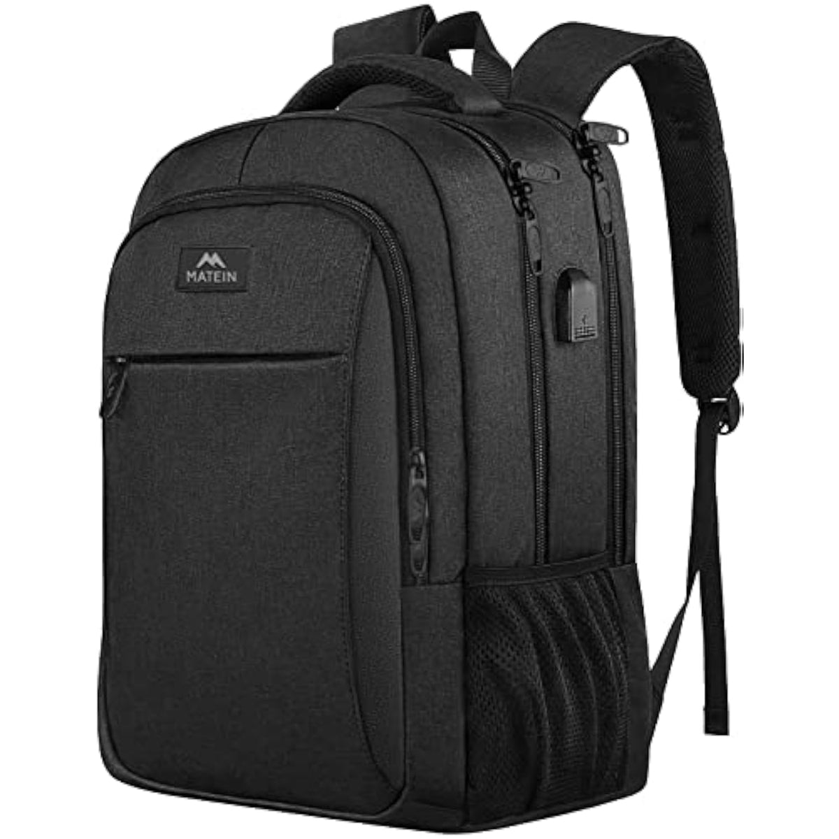 Business Laptop Backpack, 15.6 Inch Travel Laptop Bag Rucksack With Usb Charging Port, Waterresistant Bag Daypack For Work College Computer Men Women Backpack, Black