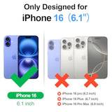 Compatible With Iphone 16 Wallet Case,Rfid Blocking Pu Leather Phone Case Women Men Kickstand Flip Cover Wrist Strap Zipper Credit Card Holder Slots For Apple 16 6.1",Ultramarine