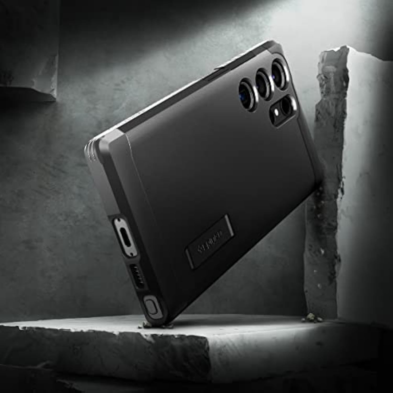 Spigen Tough Armor Designed for Galaxy S23 Ultra Case (2023) [Kickstand] [Military-Grade Protection] - Black