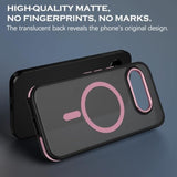 Case For Google Pixel 9A 6.2 Inch, Pixel 9A Phone Case Magnetic [Compatible With Magsafe] Slim Translucent Matte Men Women Girls Shockproof Protective Back Cover, Black/Hot Pink