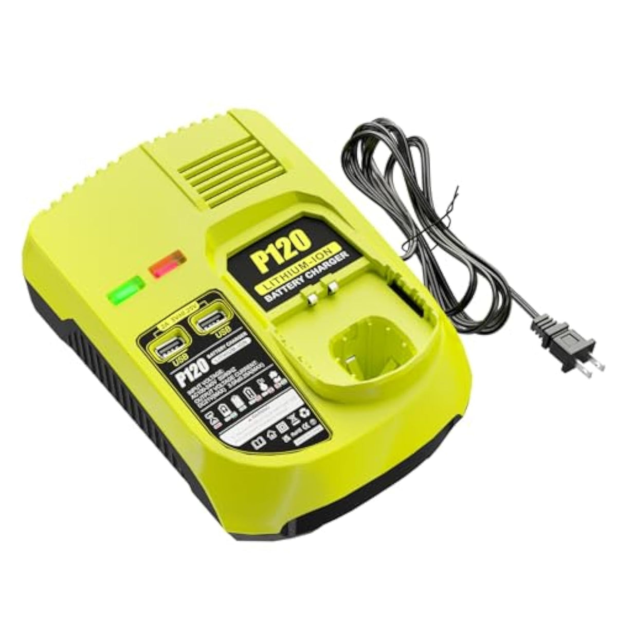 Dsanke P120 14.4V 18V Battery Charger Replacement For Ryobi Charger One+ P117 P118 P119 Lithium-Ion Nicd Nimh Battery P100 P101 P102 P103 P105 P107 P108 Bpl-1815