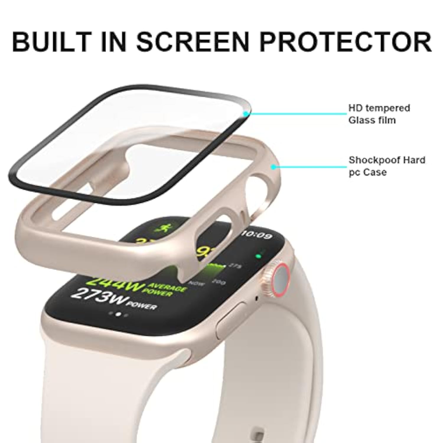 6 Pack Case For Watch 40Mm Se/Series 6/5/4 With Built-In Tempered Glass Screen Protector, Overall Full Protective Bumper Pc Cover