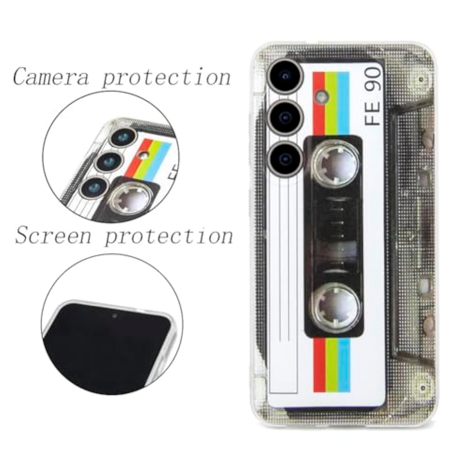Case For Galaxy S25 Shockproof Scratchproof With Tpu Soft Bumper Retro Cassette Tape Case Compatible With Samsung Galaxy S25
