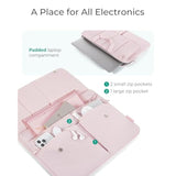 BAGSMART 15-16 Inch Laptop Case Sleeve, Padded Lightweight Laptop Bag with strap for MacBook Air/Pro, Shockproof Water Resistant Laptop Cover Compatible for 15.6 Macbook Dell HP Lenovo Asus, Pink