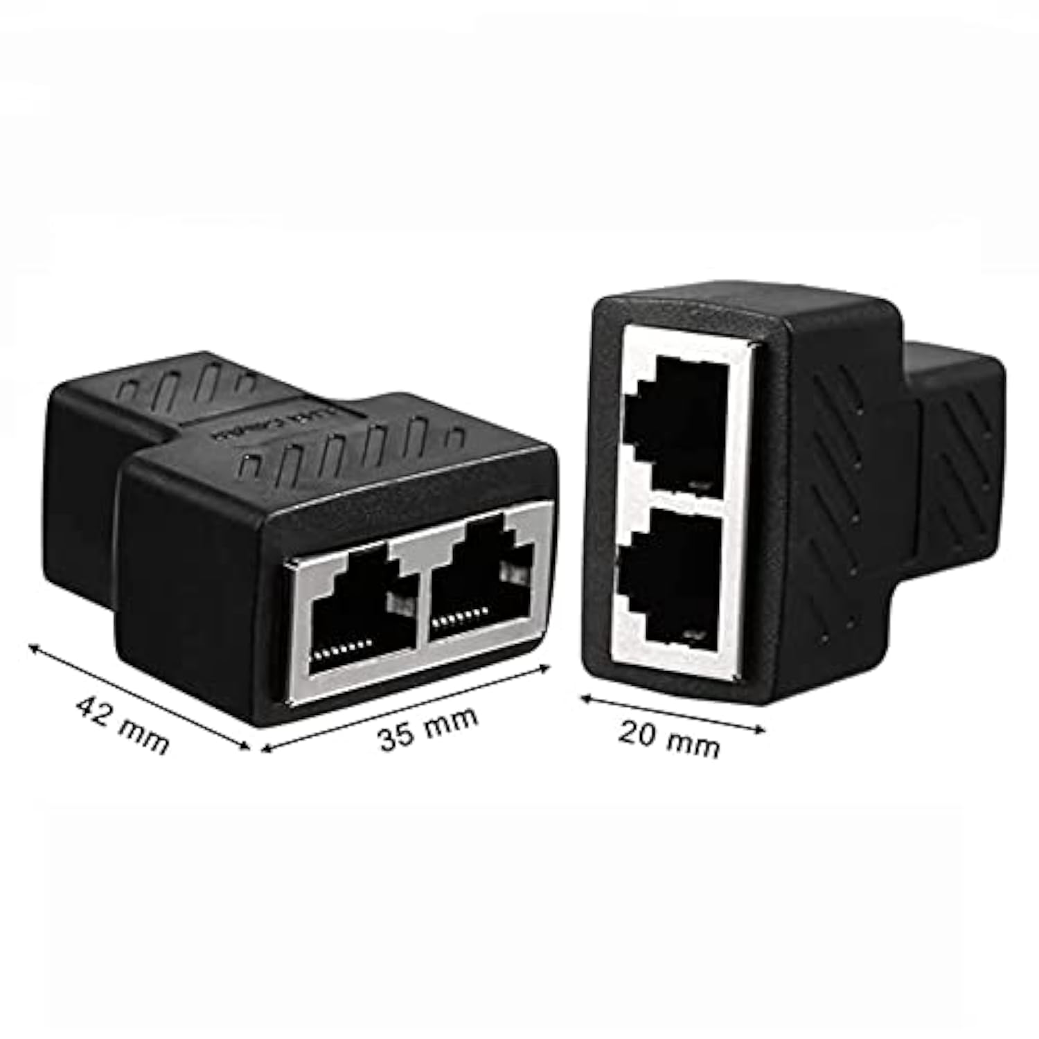 Rj45 Network Splitter Adapter, Rj45 1 To 2 Port Dual Female Socket Ethernet Co