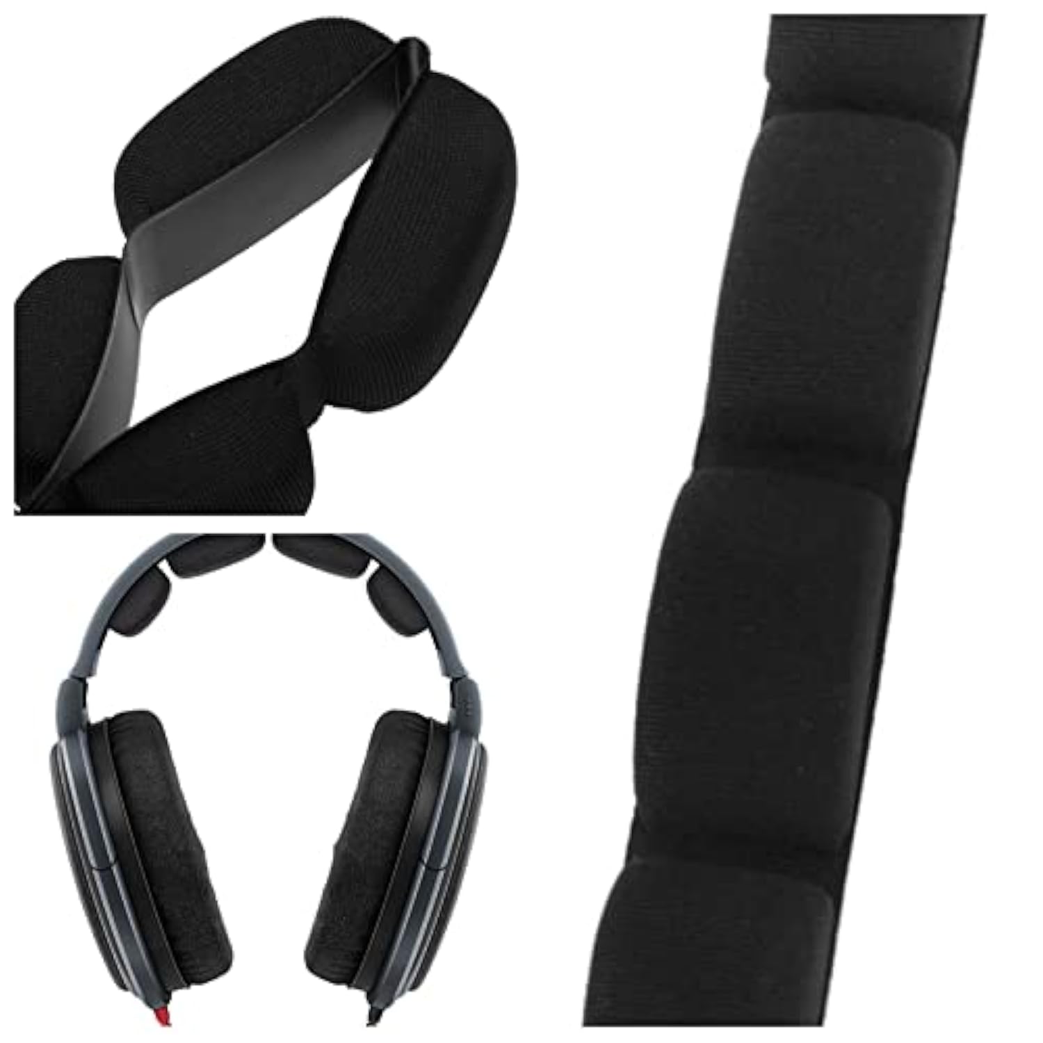 Replacement Headband Cushion Pad Repair Parts Compatible With Sennheiser Hd600 Hd580 Headphones (Black)