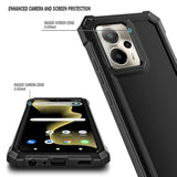 For Cricket Outlast 5G 2024 Case, At&T Motivate Pro 5G With [Built-In Screen Protector], [9Ft Military Grade Drop Tested] Full-Body Protective Shockproof Bumper Case (Black)