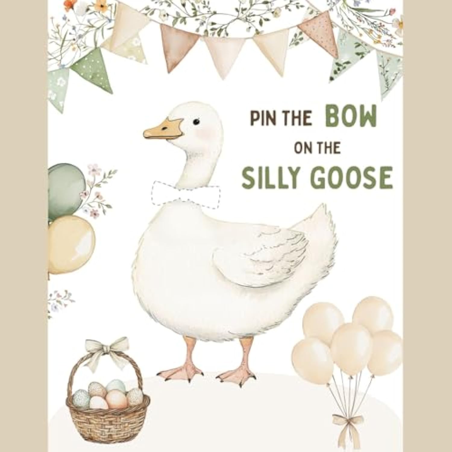 Silly Goose Pin Game – Large Poster, Silly Goose Baby Shower, Birthday Decorations, Perfect Goose Decor For Party