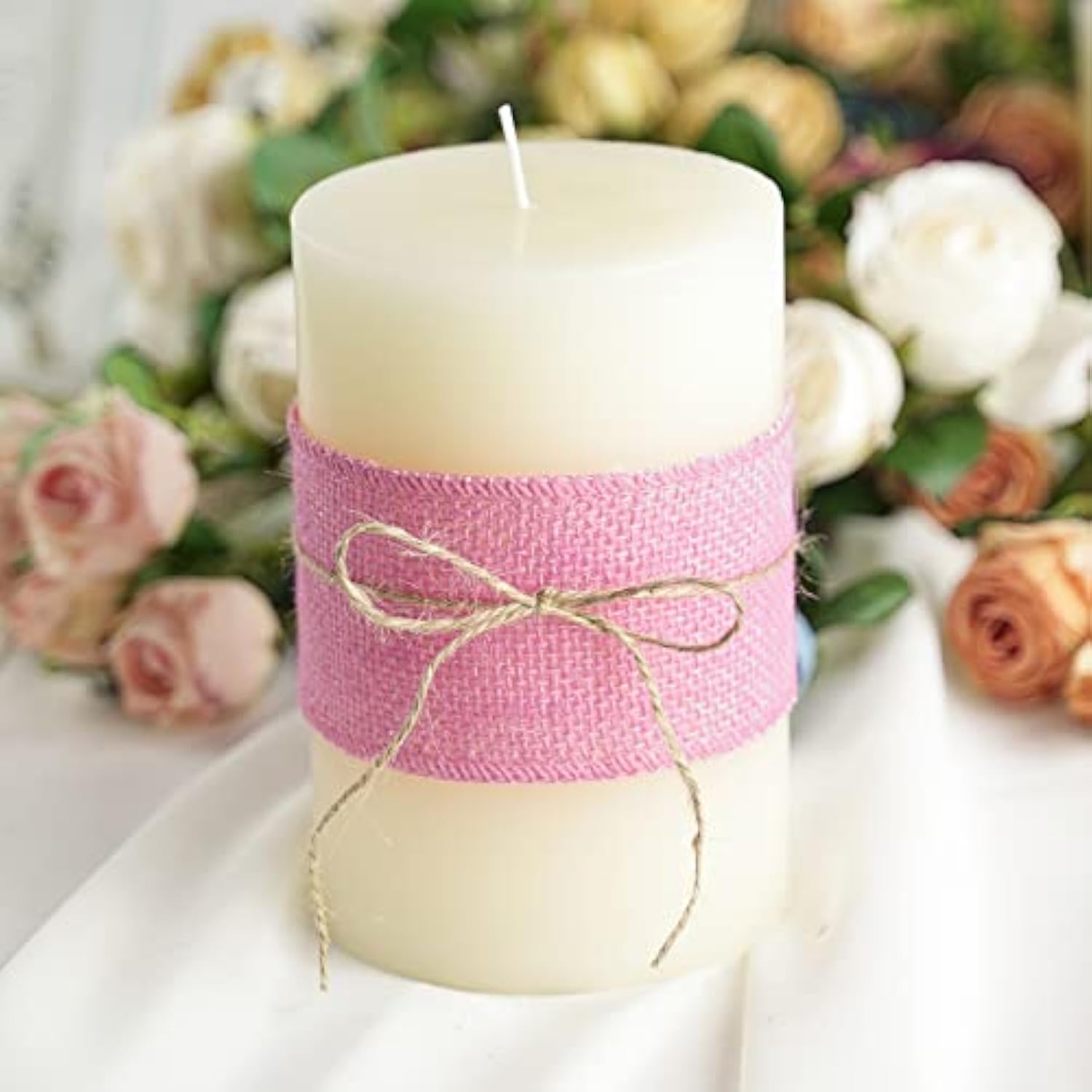 Pink Burlap Ribbon 2.5 Inch Natural Jute Burlap Ribbon Light Pink Ribb