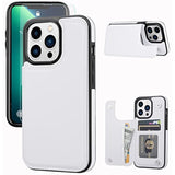 Wallet Case Compatible With Iphone 13 Pro 6.1",Slim Protective Case With Card Holder,Premium Pu Leather Kickstand Card Slots Case With 1 Screen Protective Glass For Iphone13Pro(6.1")-White