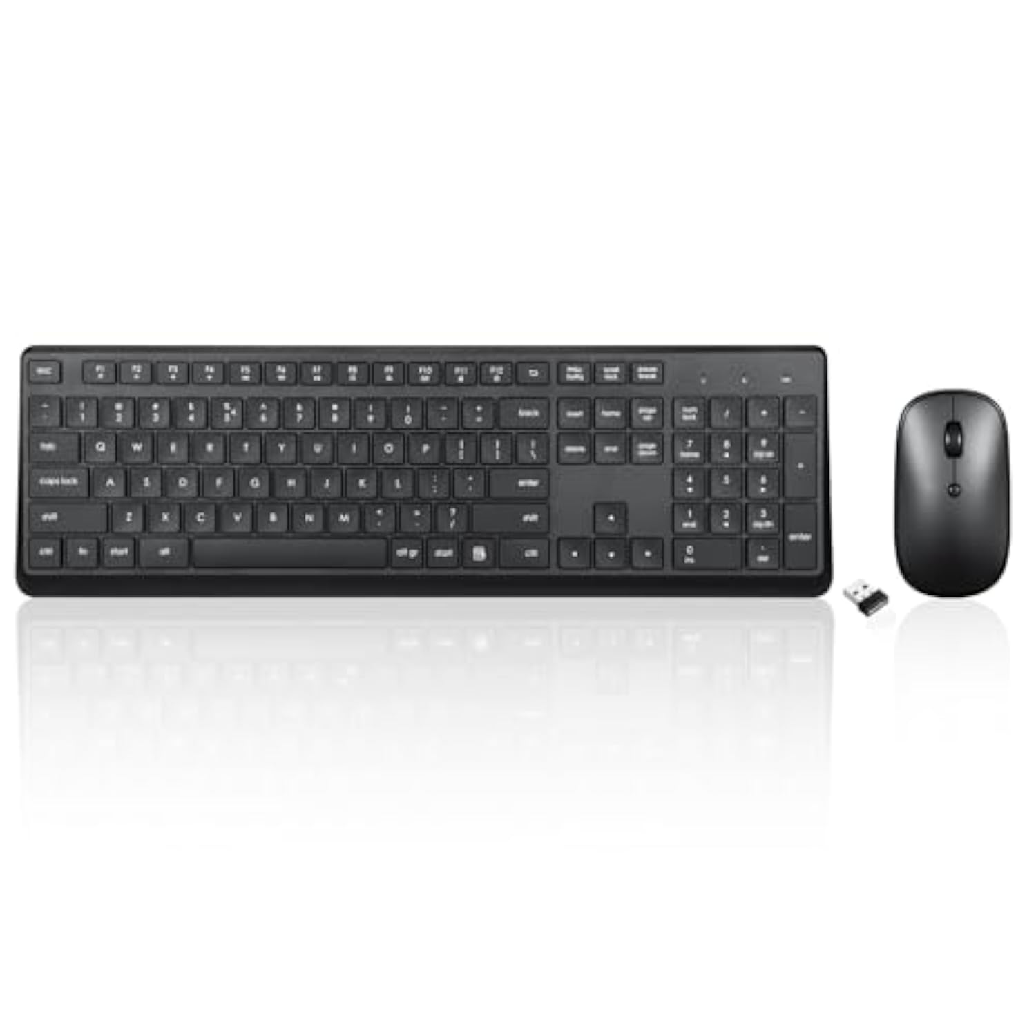 Perixx PERIDUO-716, Wireless Standard Keyboard and Optical Mouse Combo Set - Black