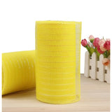 2 Pack 6 Inch Metallic Poly Mesh Ribbon (Total 20 Yards,Candy Yellow)
