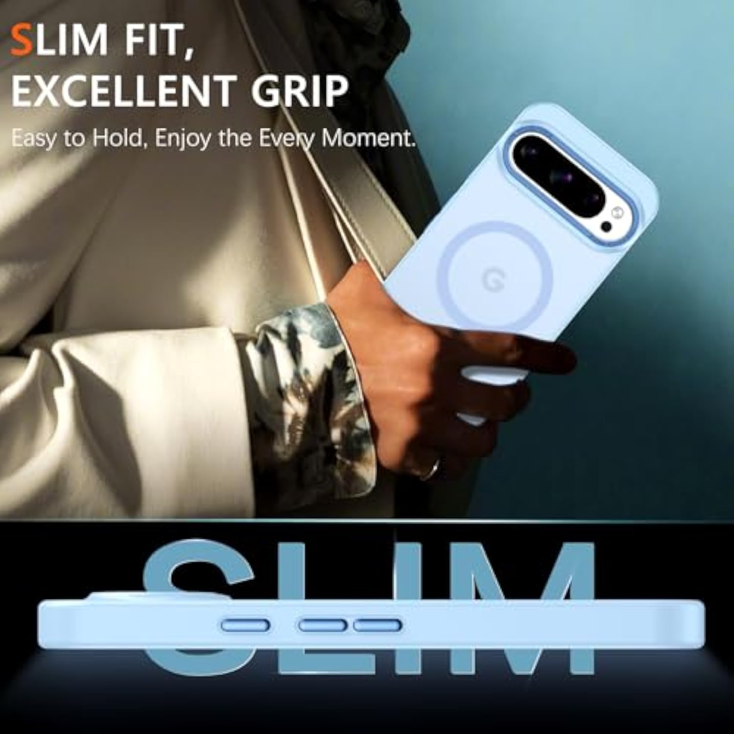 Magnetic For Google Pixel 10 Case/Pixel 10 Pro Case, [Compatible With Magsafe] [Translucent Matte] Slim Fit Shockproof Women Men Protective Case Cover For Google Pixel 10/10 Pro,Light Blue