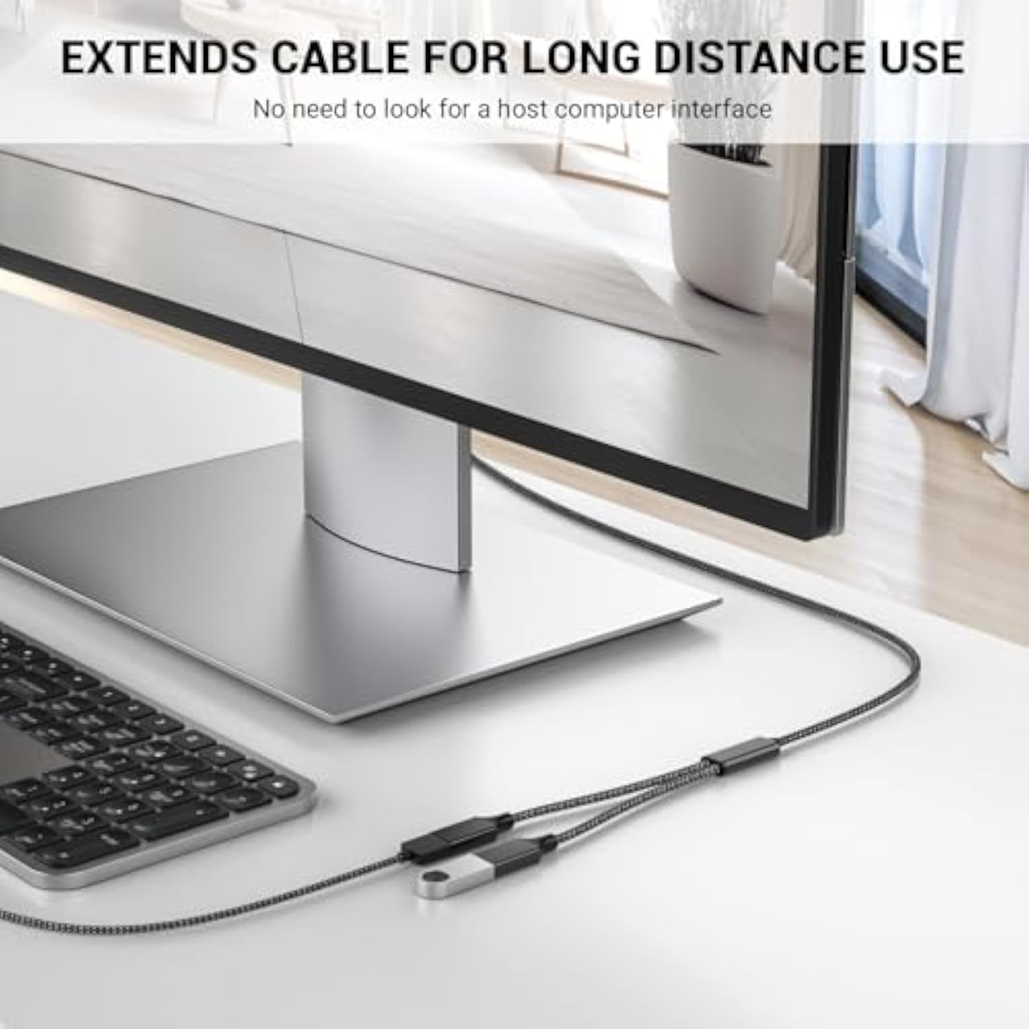 6.6Ft Usb A Male To 2 Female Cable, Usb Splitter 1 In 2 Out Support Charging And Data Transfer For Printer/Keyboard/Flash Drive/Laptop/Led Etc(Black)