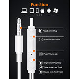Wi7 Wired Headphones With Microphone - Earbuds Universal Compatibility With All 3.5Mm Devices- Earphones With Mic Compatible With Samsung