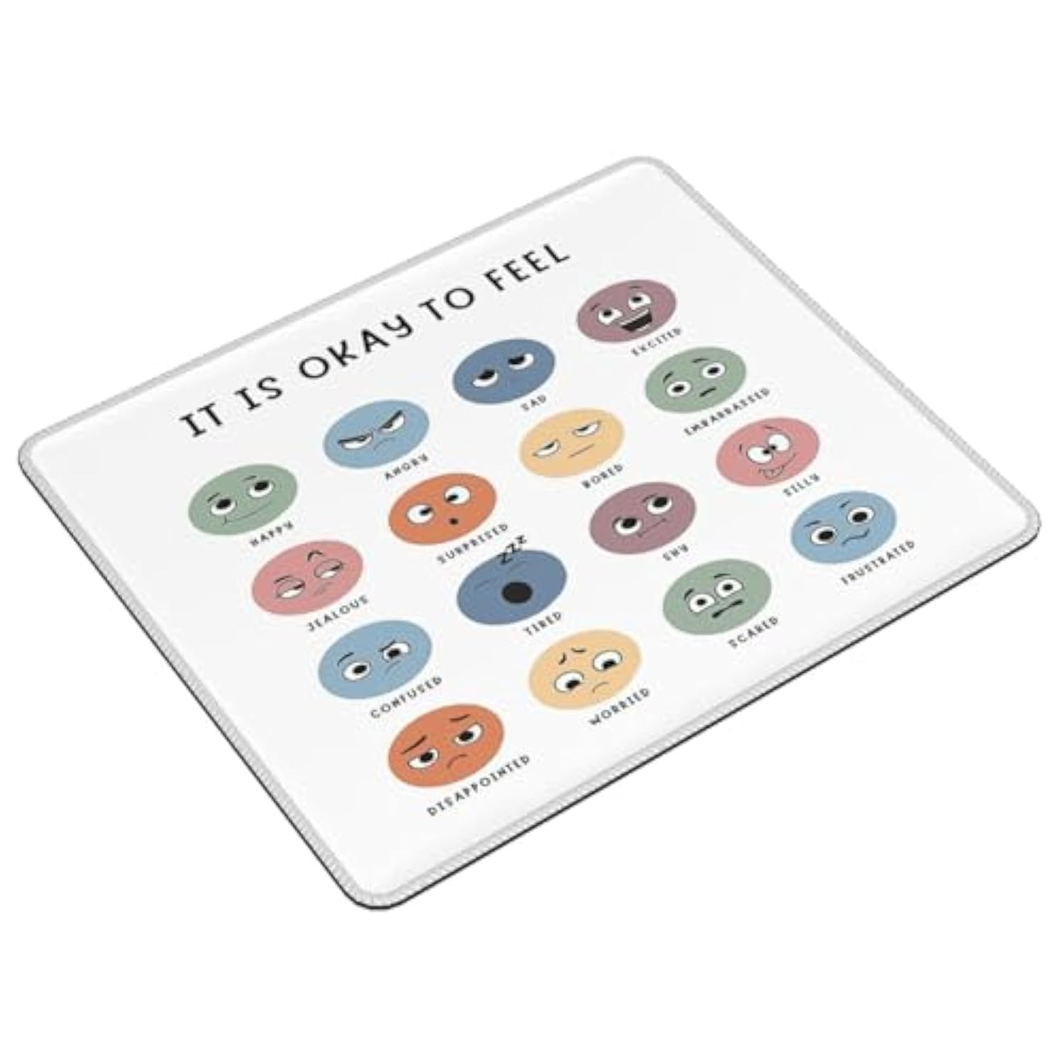 It Is Okay To Feel Mouse Pad Feelings Emotions Mental Health Non-Slip Gaming Rubber Base Mousepad For Computer Laptop Home Desk Decor Therapy Office Psychology Therapist Gift 10X12 Inch