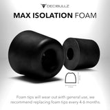 Decibullz Custom Molded Memory Foam Earbud Tips – 5 Pack Medium | Comfortable Ear Bud Replacement Tips for Earphones & Earplugs