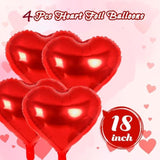 Glitter Happy Valentines Day Banner Party Decorations,With Shiny Heart Banner & Red Pink Heart Swirls Balloons Set,For Home Indoor Valentines Day Party Decor Supplies
