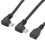 Short Micro Usb Extension Cable 25Cm/9Inch,Left & Right Angle 90 Degree Micro