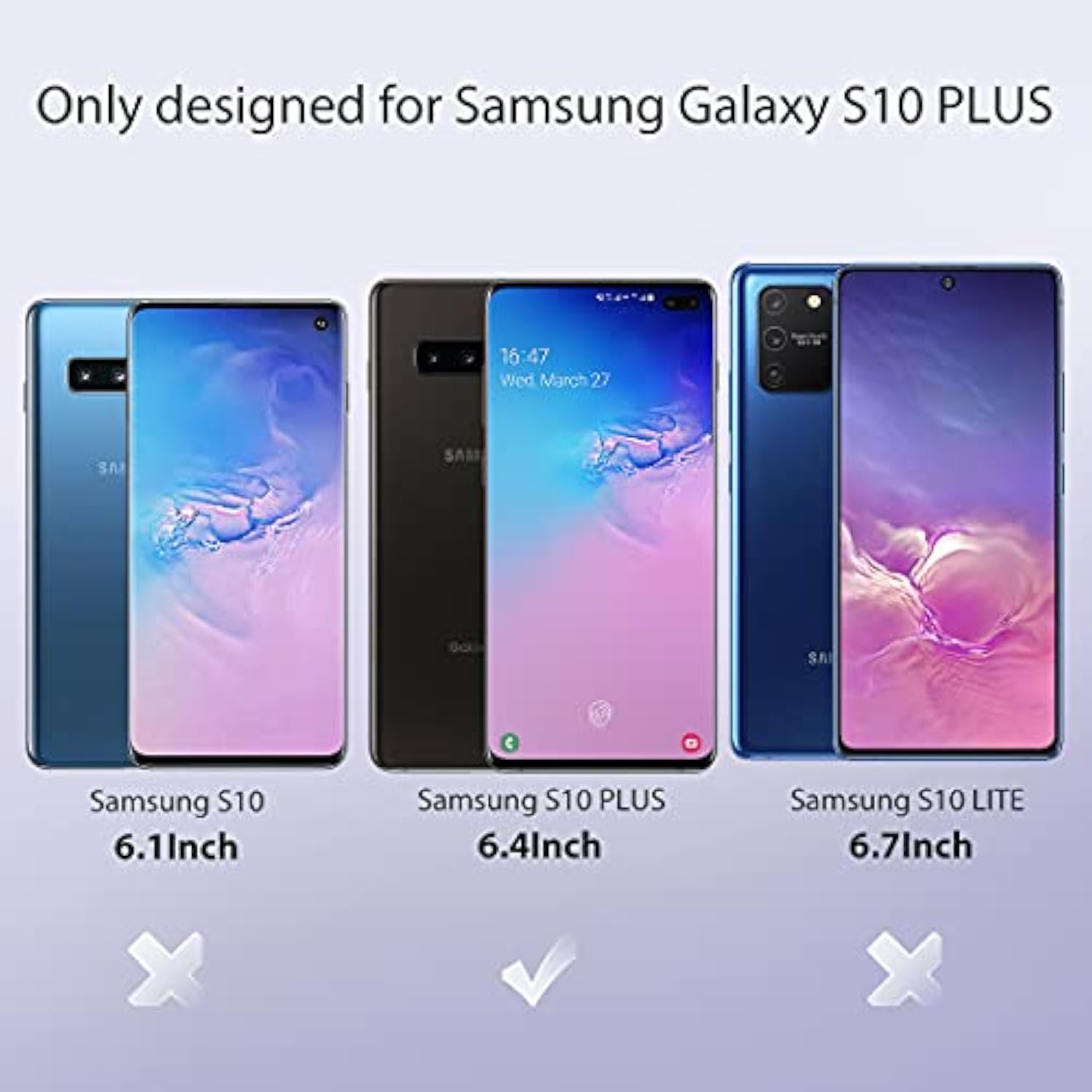 [3 Pack] Screen Protector For Samsung Galaxy S10 Plus, [Self Healing] [In-Display Fingerprint] Hd Effect Flexible Film