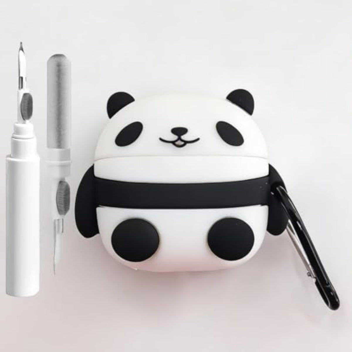 Cute Silicone Case for AirPods 4 with Cleaner Kit, Women's Anti-Drop Protective Cover, Keychain for AirPods 4th Generation (Cute Panda)