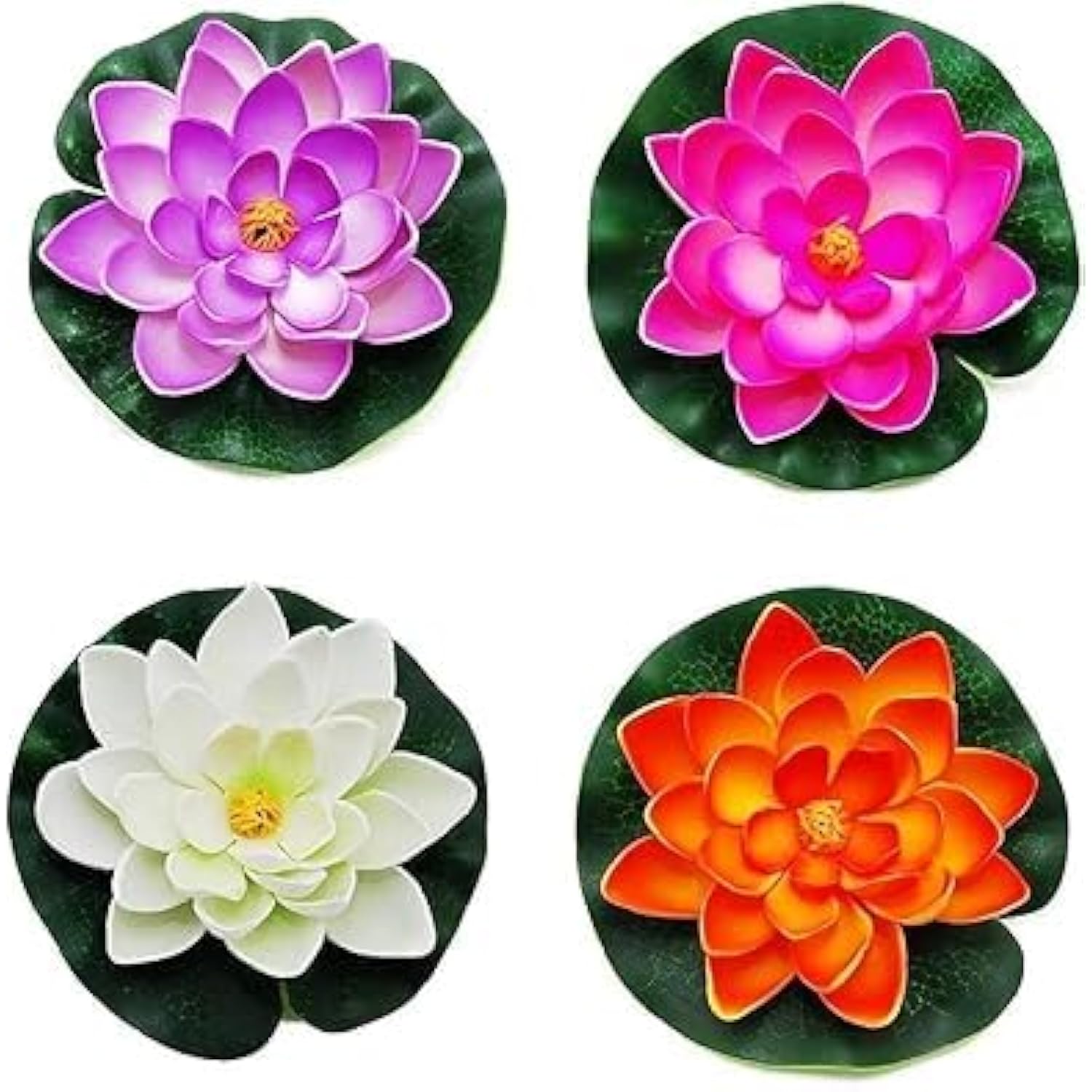 4 Pcs Artificial Water Lily Foam Lotus Flower Pond Decor For Pond Patio Garden Pool Garden Creative Accessories Artificial Plants And Flowers