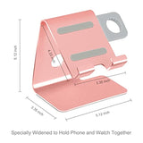 2 In 1 Charger Stand Compatible With Apple Watch Series Ultra2/Ultra/10/9/8/7/6/5/4/3/2/1/Se (38Mm/40Mm/41Mm/42Mm/44Mm/45Mm/46Mm/49Mm) And Compatible With Iphone Of All Series - Rose Gold