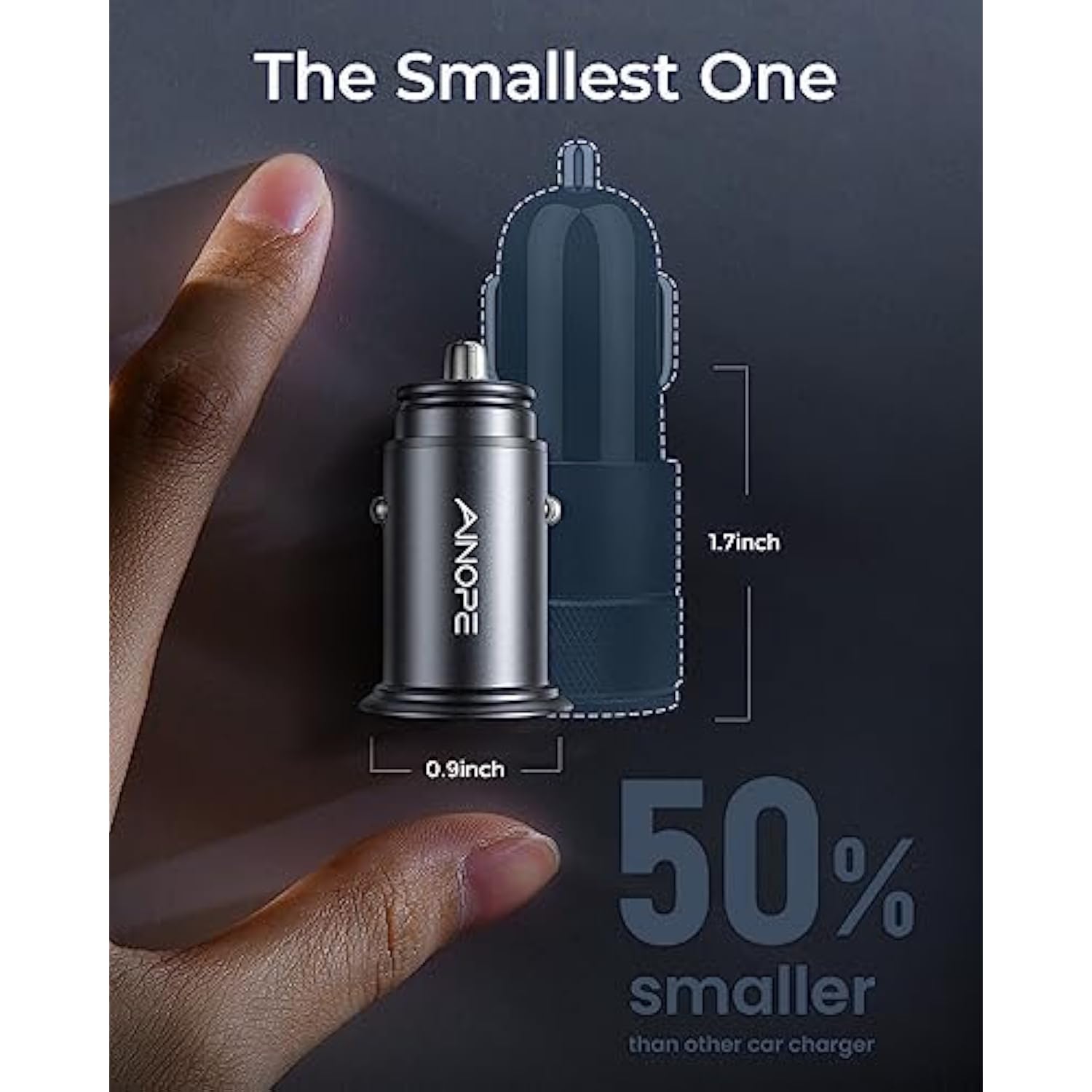 4.8A All-Metal Car Charger, Fast Charge Adapter for iPhone, iPad, Samsung