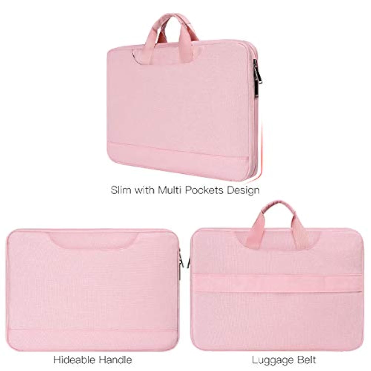 15.6 Inch Laptop Sleeve Tsa Case For Women Ladies Bag For Macbook Pro 16" M4 M3 M2 M1, Lenovo Ideapad 15.6", Hp Envy/Victus 15.6, Dell Inspiron 15, Acer Aspire/Nitro 15, Asus Msi Macbook 15 Case, Pink