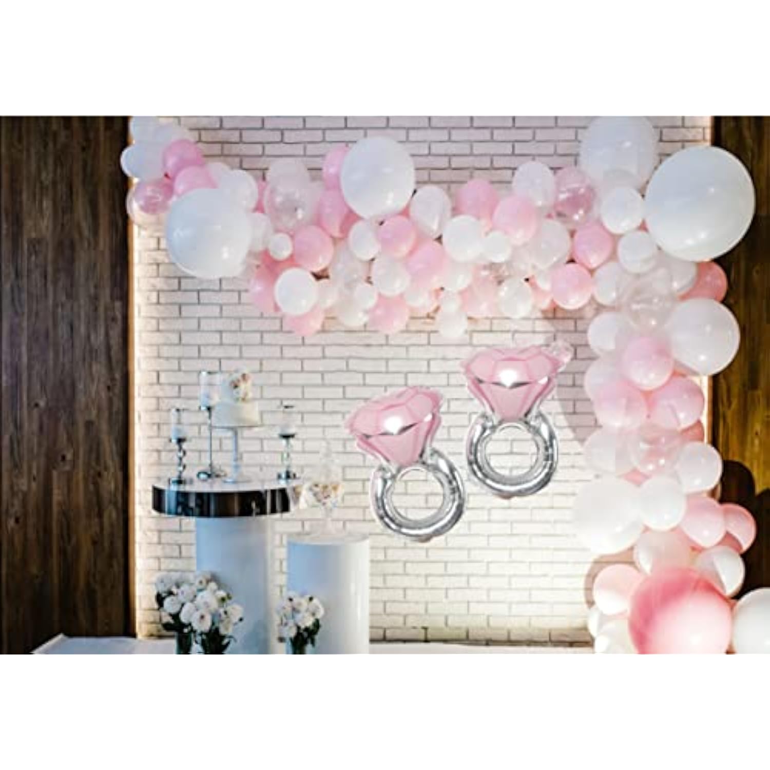 2Pcs Ring Foil Balloons – Large Inflatable Engagement and Wedding Party Decorations, Anniversary Celebration Supplies
