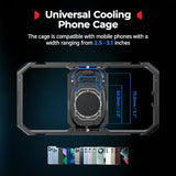 Universal Hyper Chill Cooling Phone Cage for iPhone/Android, with 15W Active Cooler & 2-in-1 USB-C Adapter & Power Bank Holder, Compatible 2.5-3.1"