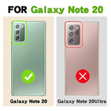 For Galaxy Note 20 Case With Ring Stand Lanyard Strap, Cute Bling Shiny Glitter Girly Women Drop Protection Shockproof 2-Layer Protective Phone Cover For Samsung Note 20 5G - Rose Gold