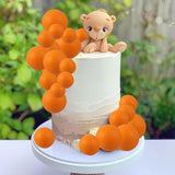 30Pcs Balls Cake Toppers Ball Cake Picks Foam Ball Shaped Cupcake Toppers Mini Balloons Baby Shower Cake Decorations For Wedding Enaggement Bridal Shower Birthday Party Supplies Orange