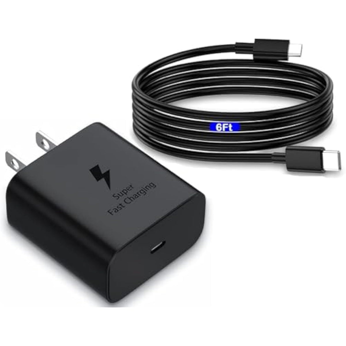 45W Super Fast Charger Usb C Wall Charger Block & 6Ft Type C Fast Charging Cable Cord Compatible With Galaxy S25/S24/S23/S22/S21/S20/Ultra/Plus/Fe,Note 20/10,Galaxy Tab S9,Z Fold/Z Flip,A54,A14