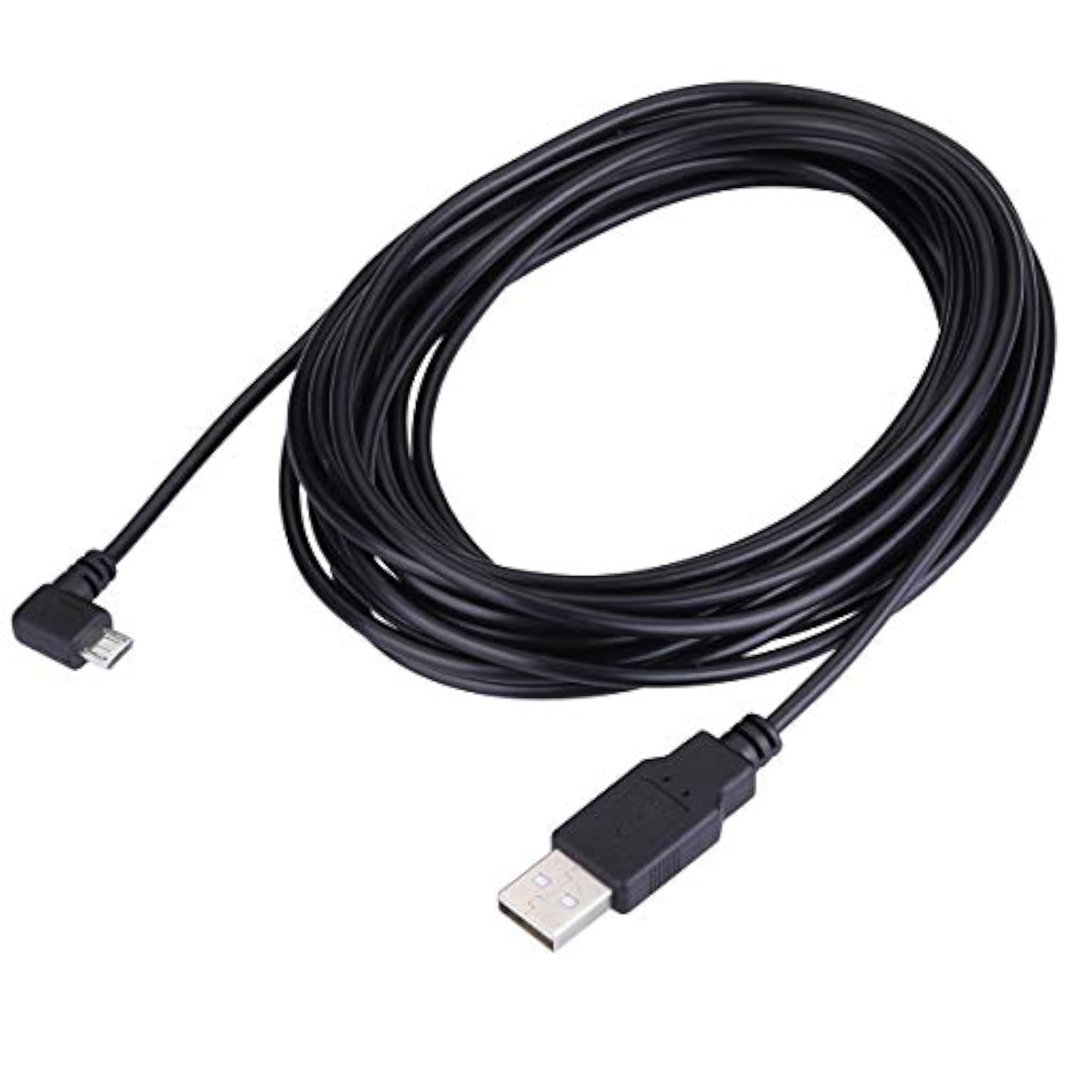 Extra Long 15Ft Usb 2.0 A To Micro B Usb Cable 90 Degree Right Angle Charge Cord With 5Pc Wiring Clips For Car Dash Cam Gps Navigation Dvr Digital Camera Camcorder Security Cam…