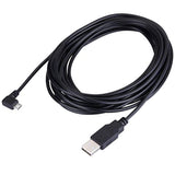 Extra Long 15Ft Usb 2.0 A To Micro B Usb Cable 90 Degree Right Angle Charge Cord With 5Pc Wiring Clips For Car Dash Cam Gps Navigation Dvr Digital Camera Camcorder Security Cam…