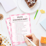 Birthday Party Games Card - Selfie Scavenger Hunt, Bday Party Games For Teen Girl Adult, Set Of 20 Pcs Game Cards, Birthday Party Favor Activity Sleepover Party Decor Supplies - Fs270