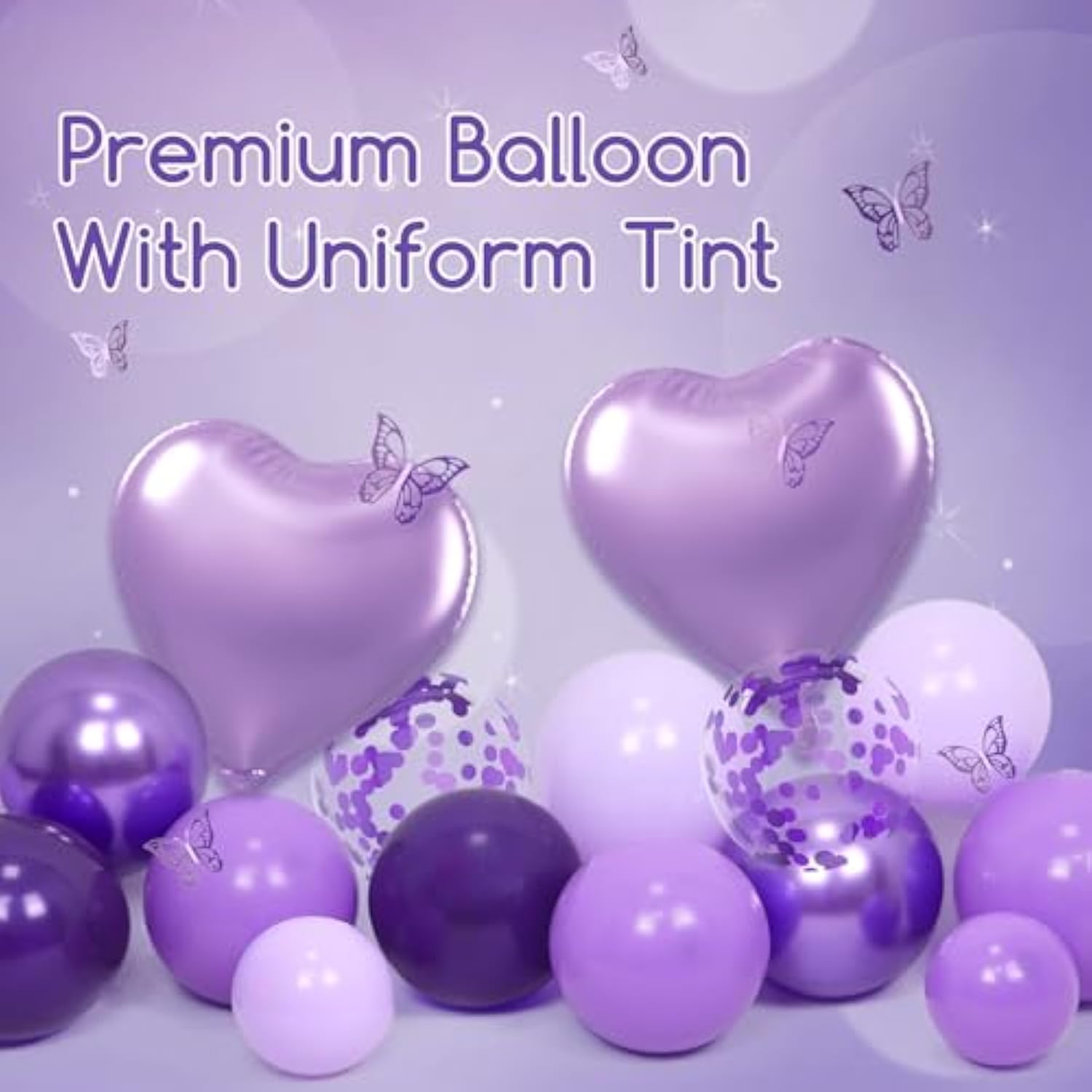 Purple Birthday Decorations: Metallic, Dark Pastel Purple Balloons, Fringe Curtain, Happy Birthday Banner For Women