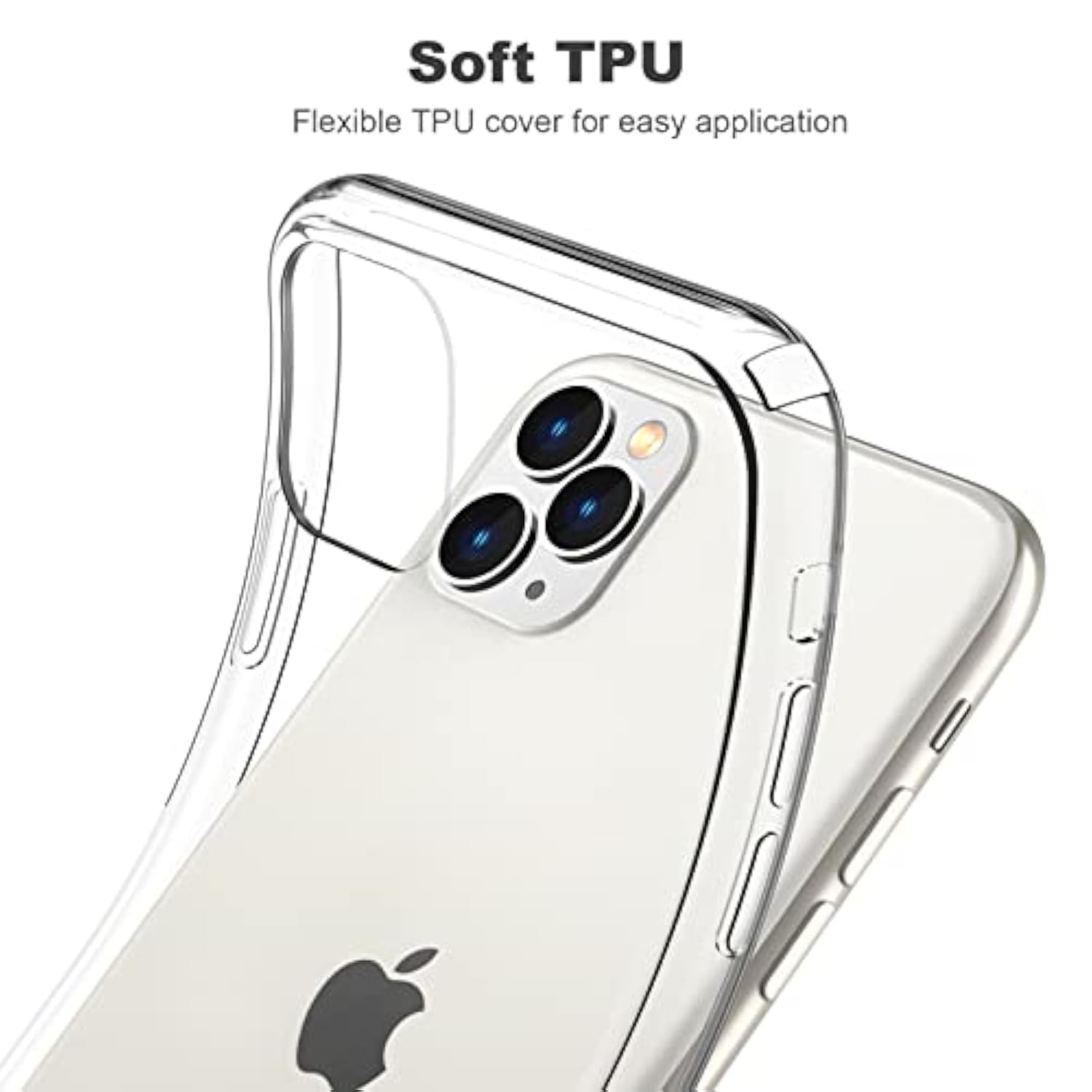 Compatible With Iphone 11 Pro Max Case Clear, Transparent Soft Shockproof Protective Slim Thin Bumper Cover Phone Case- 6.5 Inch