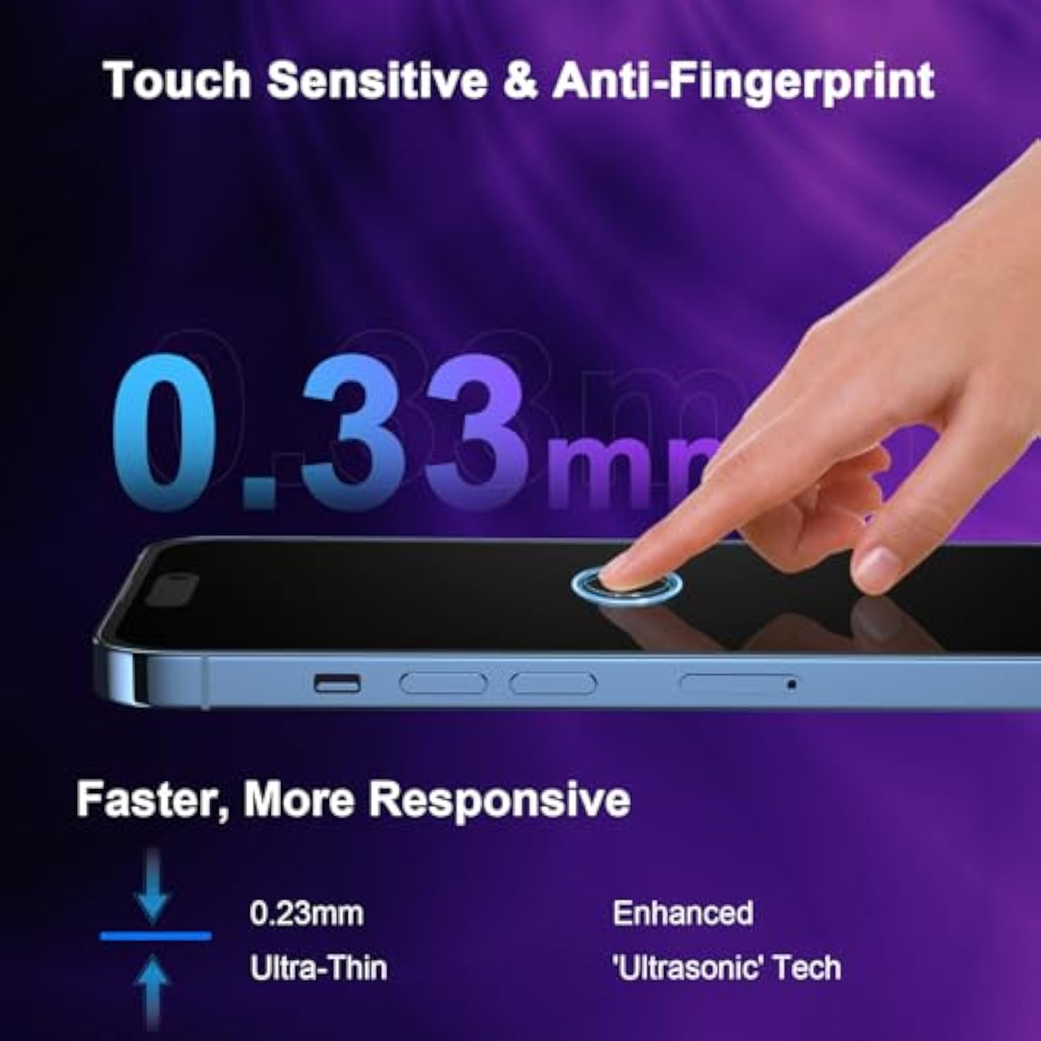 2 Pack iPhone 14 Pro 6.1 Inch Screen Protector 9H Tempered Glass Bubble-Free