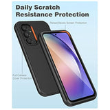 For Samsung Galaxy A54 5G Case: Shockproof Protective Silicone Phone Cases - Slim Full Protection Cell Phones Cover With Screen Protector - Dual Layer Rugged Cell Covers Black
