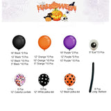 Halloween Balloon Garland Arch Kit with Spider Web Boo Banner and Foil Balloons