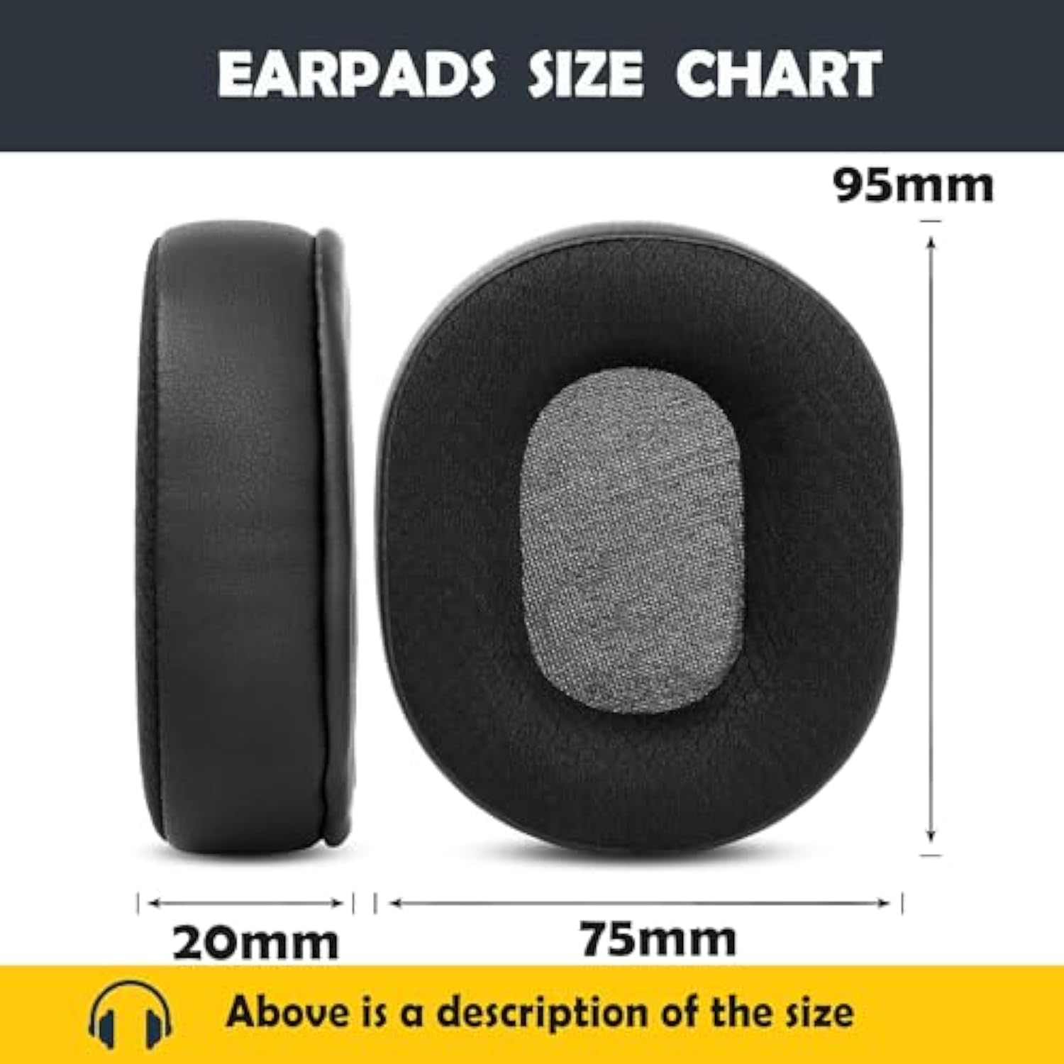 Earpads Replacement Cushion Compatible With Taotronics Soundsurge 47/Tt-Bh047 Headphone Ear Pads With Breathable Fabric/High Density Foam
