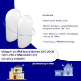 Wireless Bridge Loco5Ac Pre-Configured Bundle Of 2, Point To Point Wi-Fi Bridge Outdoor, Plug And Play 450+ Mbps, 5 Ghz, 10+ Km Link Range