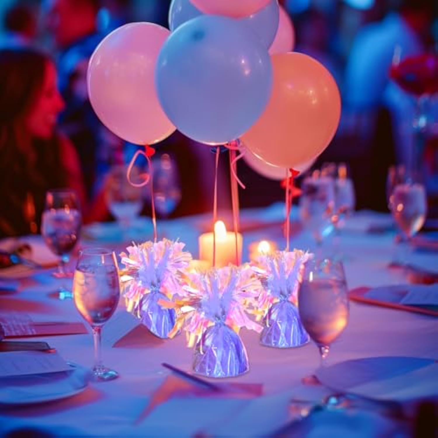 Ombre Iridescent Heavy Solid Balloon Weights Pack Of 12, Table Centerpiece Diy Décor For Bridal Shower, Party Decoration, (5 Oz, 4.7 Inches Tall) Balloon Anchor For Helium Balloon