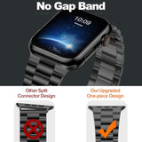 Lightweight Stainless Steel Band Designed For Apple Watch Ultra 2 & Ultra, Series 1-10, 46Mm, 45Mm, 44Mm, 42Mm, Replacement Iwatch Bands For Men & Women,Black