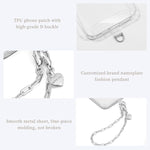Phone Chain Wrist Strap Metal Phone Lanyard Wristlet Strap With 2Xtpu Tether Tab For Women Shopping Traveling Party Silver