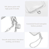 Phone Chain Phone Wrist Strap Metal Phone Lanyard Fashion Phone Strap Lightweight Phone Charms With 2Xtpu Phone Tether Tab For Women Shopping Traveling Party(Silver)