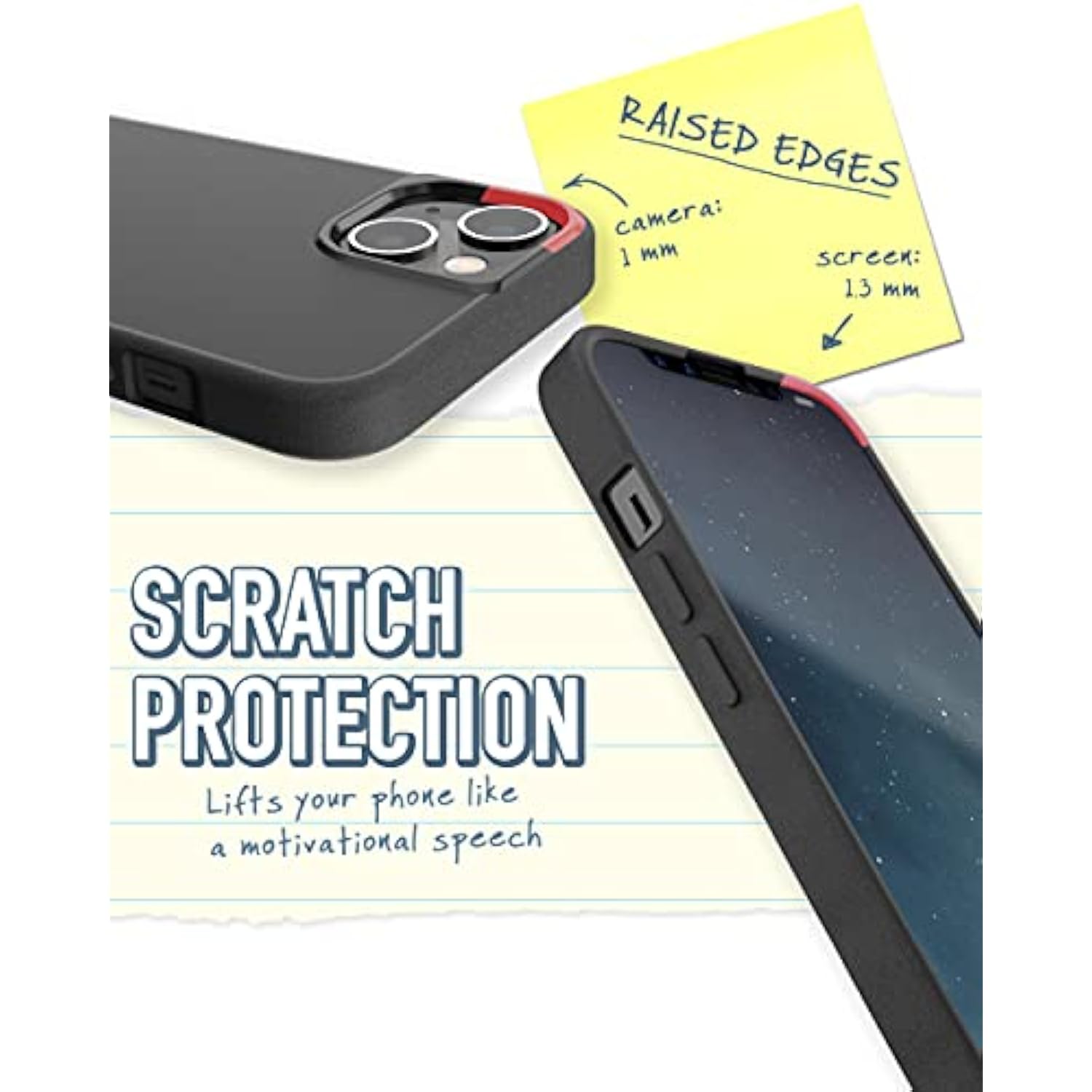 Iphone 13 Magnetic Case - Gripmunk Compatible With Magsafe [Lightweight + Protective] Slim/Thin Grip Cover With Microfiber Lining For Apple Iphone 13 - Black Tie Affair